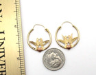 14K Yellow & Rose Gold Bird & Heart Hoop Earrings [E291] — photo 2