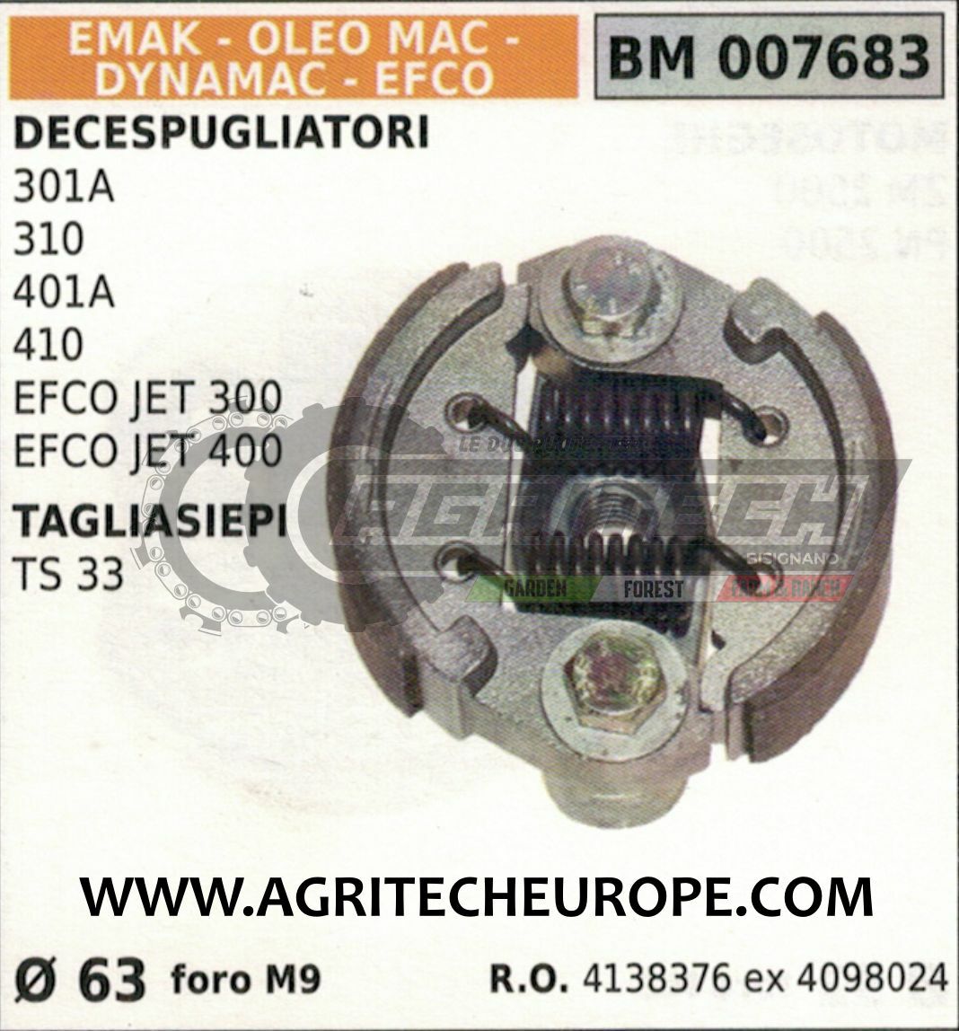 Frizione Originale Emak 4138376R - OleoMac 301A 310 401A 410 - 65mm