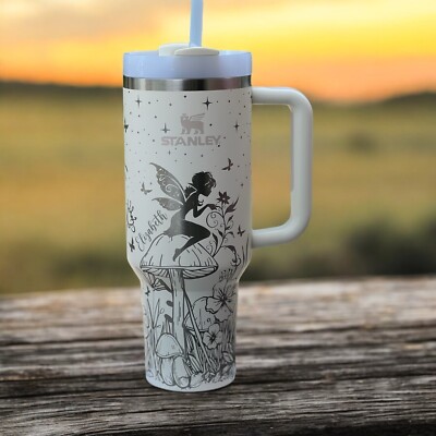 Fairy Garden Beautiful Scene 40 Oz Stanley Tumbler. Laser Engraved