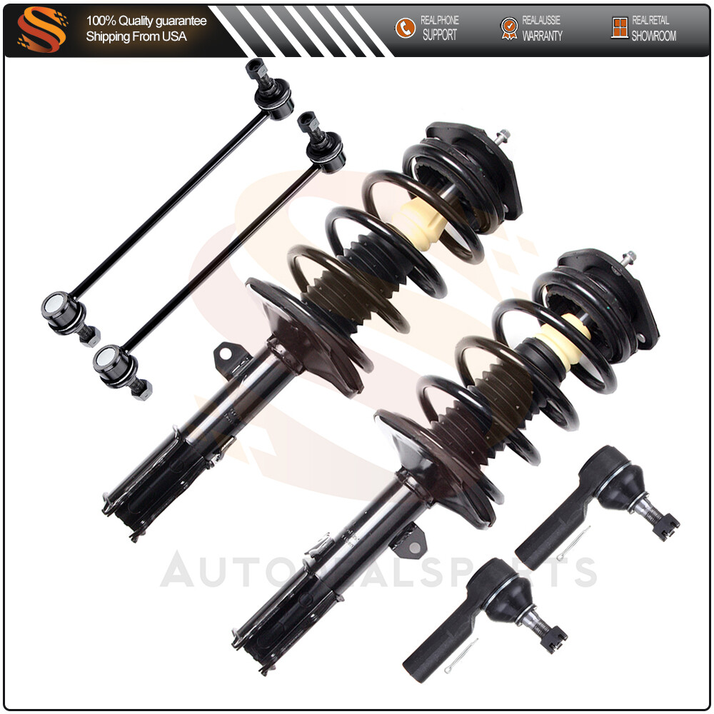 Toyota Matrix Pontiac Vibe 03-08 Front Struts Coil Spring Sway Bar Outer Tie Rod