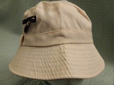 Unisex One Size Beige Classic Style Light Weight Bucket Hat W/ Zipper Pocket