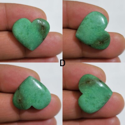 Pretty Green Chrysoprase Heart Cabochon Oval Shape Loose Gemstone Making Jewelry