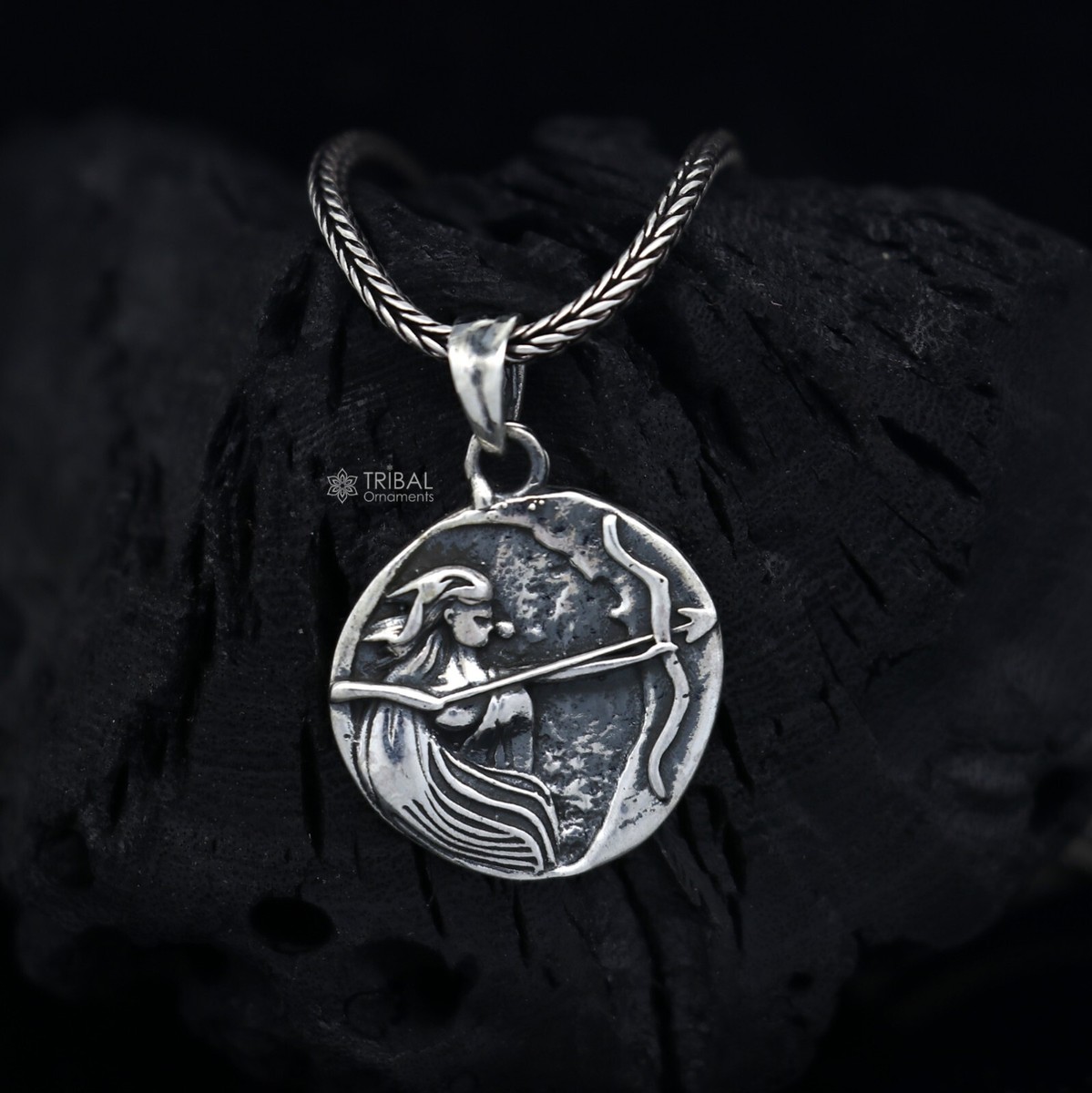 925 Sterling silver handmade unique design Artemis charm pendant