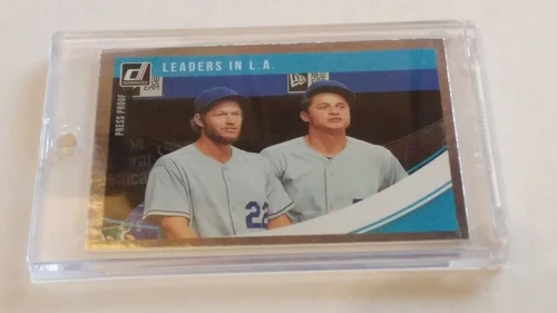 #4/5 SSP 220 Clayton Kershaw Corey Seager 2018 Donruss Press Proof LA Dodger