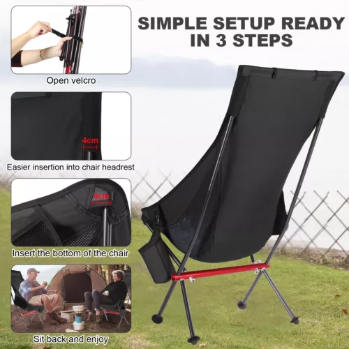 Ultralight Outdoor Portable Folding Camping Chair Fishing Chair Carrying Bag - Picture 5 of 46