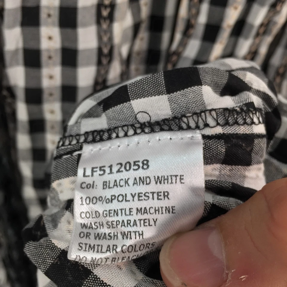 Vestido Lunar Fox Mujer Cuadros Gingham Talla 14 Midi Cambio Negro Blanco Cuello en V 075279 Foto 4 de 4