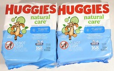 2 Pack Huggies Natural Care Refreshing Baby Wipes, Cucumber Green Tea 168ct Ea