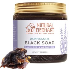 Natural Elephant Moroccan Black Soap With Lavender and Argan Oil 200g 7oz