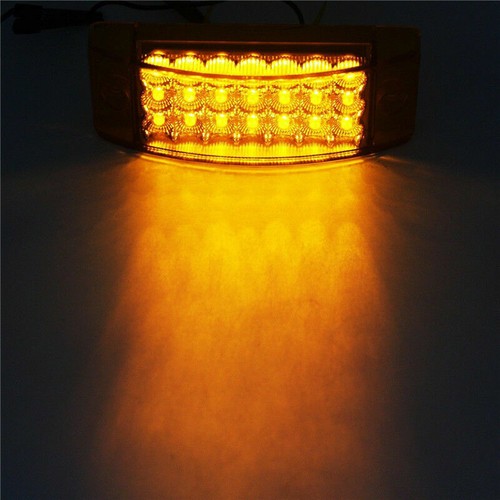 12 x Amber 21 LED Side Marker Clearance Light Rectangle 12V Truck Trailer Camper - Picture 2 of 9
