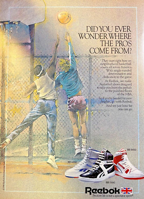 Magazine Advertisement 1986 Reebok Athletic Shoes BB4600 BB5600 BB6600