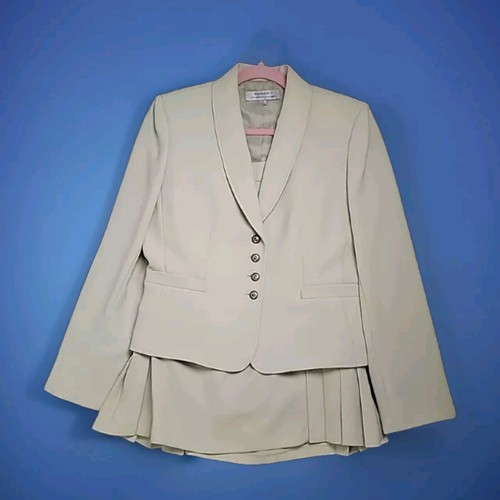 Tahari ASL 2pc Midi Skirt Suit Size 10 Frosted Pear Green Vintage