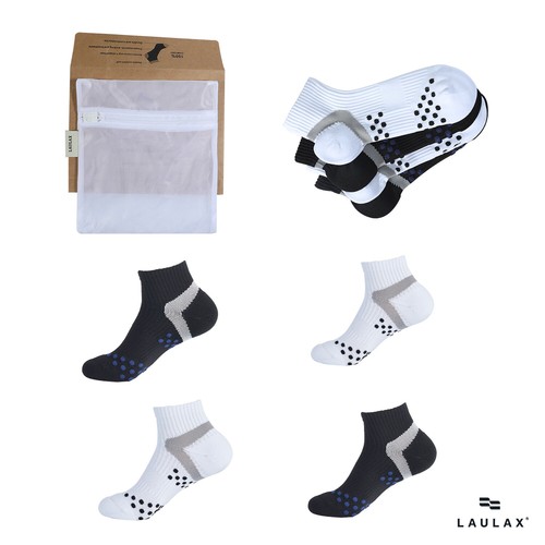 men trainer cycling socks white gym running cushion massage seamless 4 pairs - Picture 2 of 9