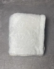 Lullaby Kids Baby Blanket Embossed Elephants Ivory Sherpa Soft Plush Lovey 30x40