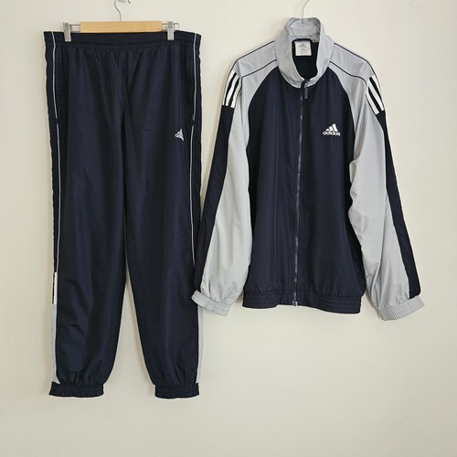Retro Adidas  Full Tracksuit 00s Y2K Windbreaker Jacket And Pants Size Large 