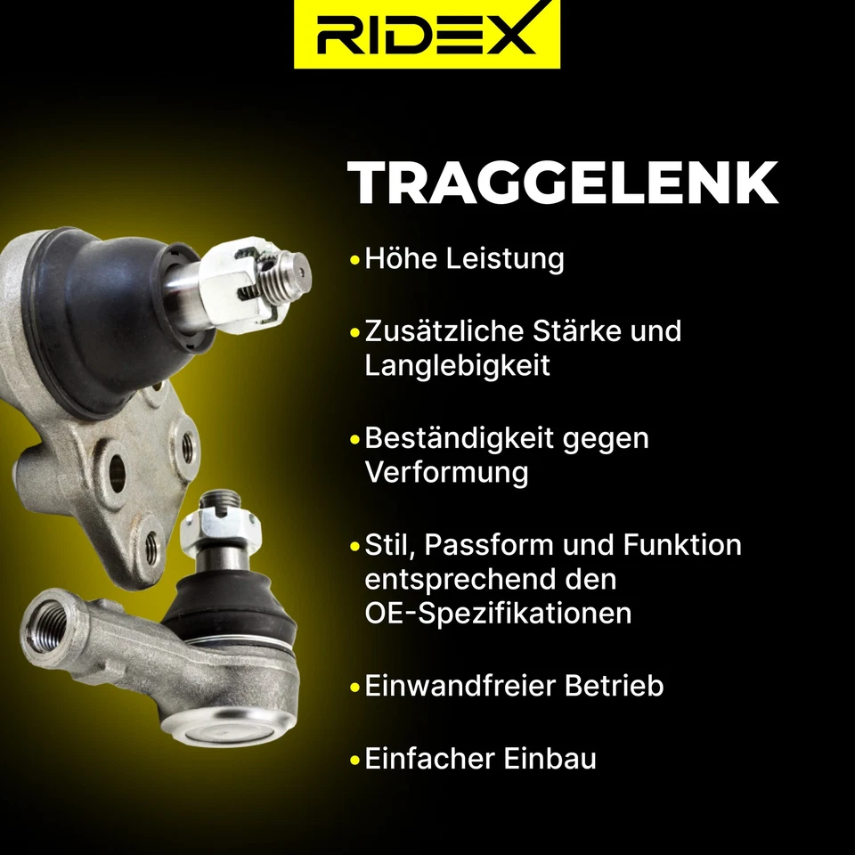 RIDEX Traggelenk Vorne für SSANGYONG Korando SUV (CK) RODIUS II ACTYON SPORTS II - Bild 4 von 4
