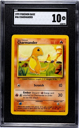 1999 Pokemon Base Set Charmander SGC 10 GEM MINT  #46/102