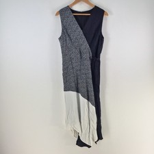 David Lawrence dress womens size 12 midi multicolour sleeveless Vneck 123381