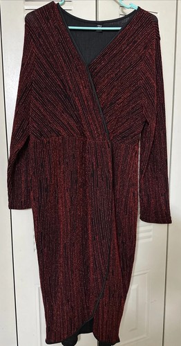 SHEIN Clasi Plus Size V-neck Asymmetric Hem Dress Size XL NWOT