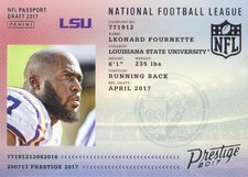 2017 Prestige Football Trading Card NFL Passport #6 Leonard Fournette