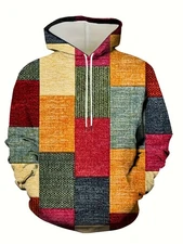 Plus Size Men's Fashion Trend Sweater Printed Hoodie