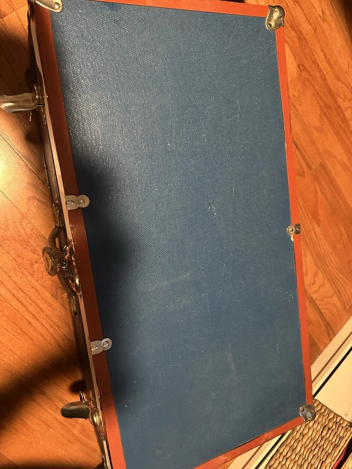 Baúl único vintage 30 16 12 rojo blanco azul Foto 4 de 4