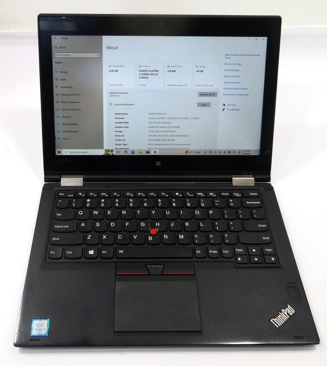 Lenovo 4 GB RAM PC Laptops & Netbooks 128 GB SSD Capacity for sale