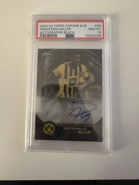 Topps Chrome BVB Dortmund Sébastien Haller /15 on Card Auto PSA 10