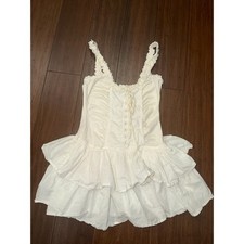 Ecote Ruffled Drop Waist Milkmaid Mini Dress Urban Outfitters Medium