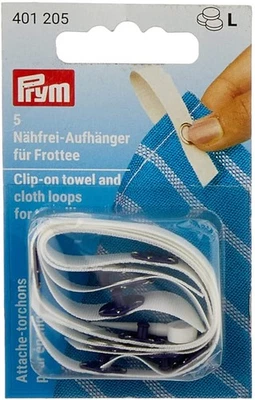 Prym Clip-On Towel and Cloth Loops For Towelling (5pcs) - White/Blue - Kitchen - Image 1 of 4