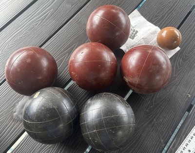 Vintage Bocce Ball Set Lawn Bowling Game by Sportcraft 6 Balls 1 Jack Italy
