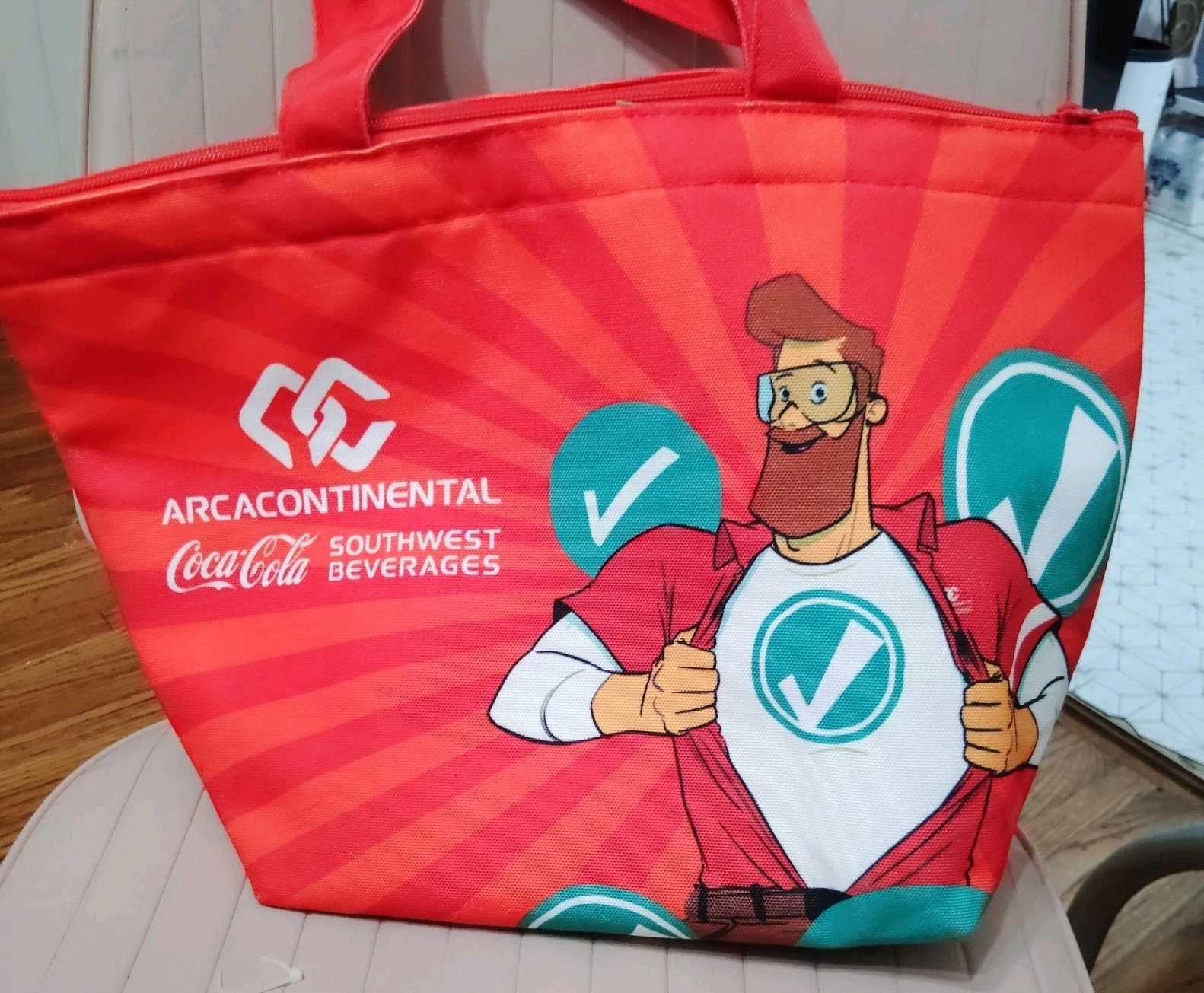 Rare Coca Cola Arca Continental Southwest Beverages Coke Zipper Cooler Bag