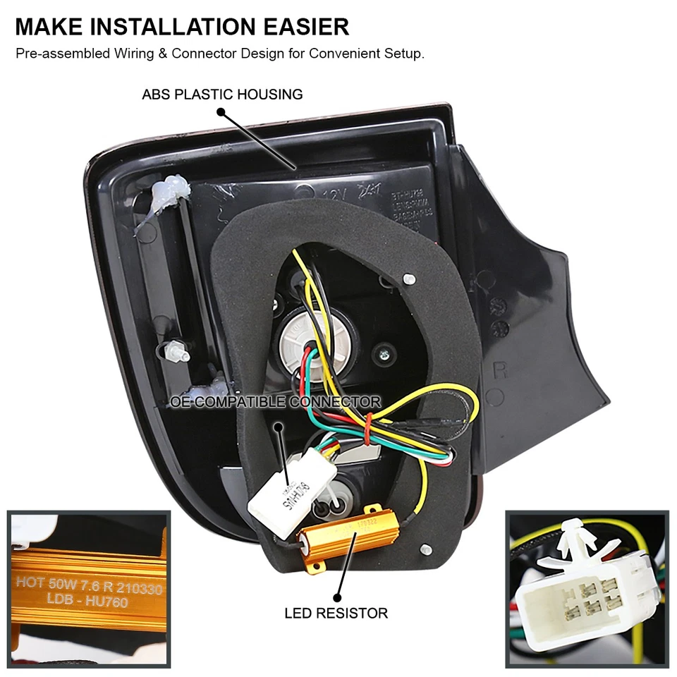 Black Fits 2000-2005 Toyota Celica LED Tail Lights Brake Lamps Left+Right 00 01 - Image 4 of 4