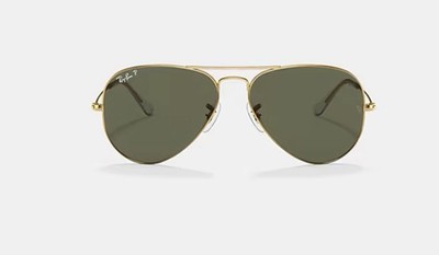 Ray-Ban RB 3025 001/58 Polarized Aviator Sunglasses - Gold  display picture 1