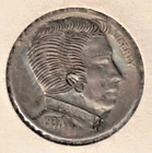Modern Hobo Nickel Ronald Reagan on 1937 Buffalo Nickel