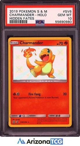 Pokemon 2019 Charmander SV6/SV94 Holo Shiny Vault Hidden Fates GEM MINT PSA 10