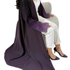 Women Muslim Open Abaya Cardigan Long Robes Turkey Islamic Kaftan Ramadan Gown