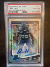 2023 Donruss OPTIC Derick Hall Auto Holo GM 10 /150 Super Bowl Champion 2 Sacks!