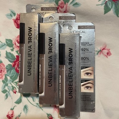 3~Loreal 563 DARK BLONDE Unbelieva Brow Longwear Waterproof Gel Retired New