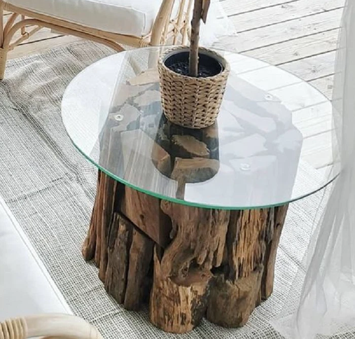 Glass rustic coffee table deals