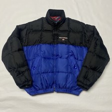 Vintage 90s Polo Sport Ralph Lauren Down Black Blue Youth Large Puffer Jacket 92
