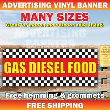 Gas Diesel Food Advertising Banner Vinyl Mesh Sign Truck Station Store Deli Here