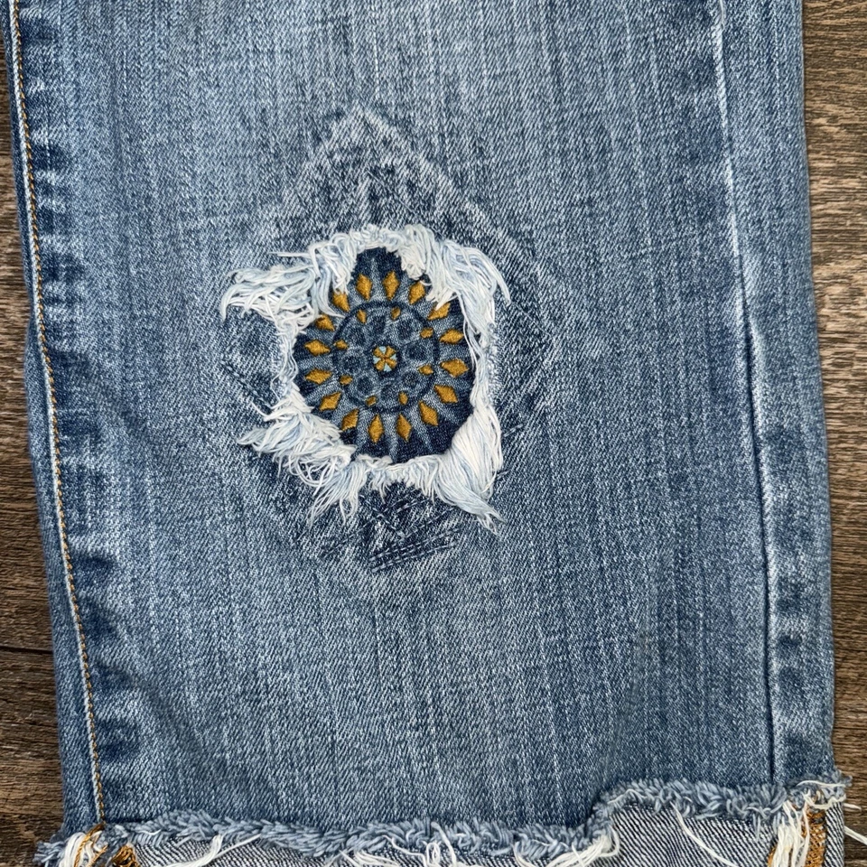 Pantalones de mezclilla recortados Hint talla 9 retazos reciclados grunge cottage hippie boho Foto 2 de 4