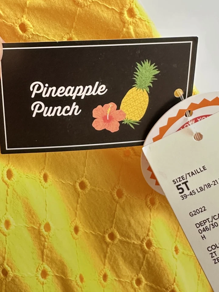 NWT Toddler Girls 5T Gymboree Pineapple Punch Eyelet Shorts Romper Outfit - Image 4 of 4