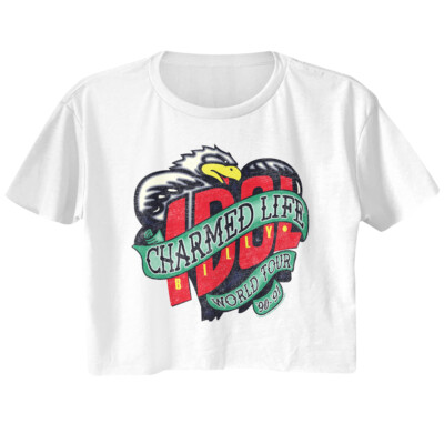 Billy Idol Charmed Life World Tour 90-91 Women's Crop Top T Shirt Rock Music