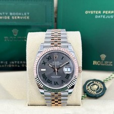 Unworn 2025 Rolex Datejust 41, Slate Roman, Everose Gold, 126331-0016 Full Set