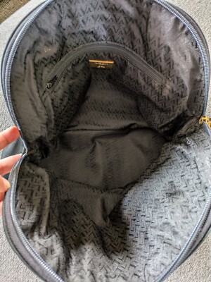Vintage VALENTINO Garavani Chain Tote Dome Bag Canvas Black Rare