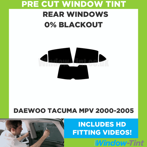 For Daewoo Tacuma MPV 2000-2005 Pre Cut Window Tint Rear 0% Blackout Film - Picture 1 of 10