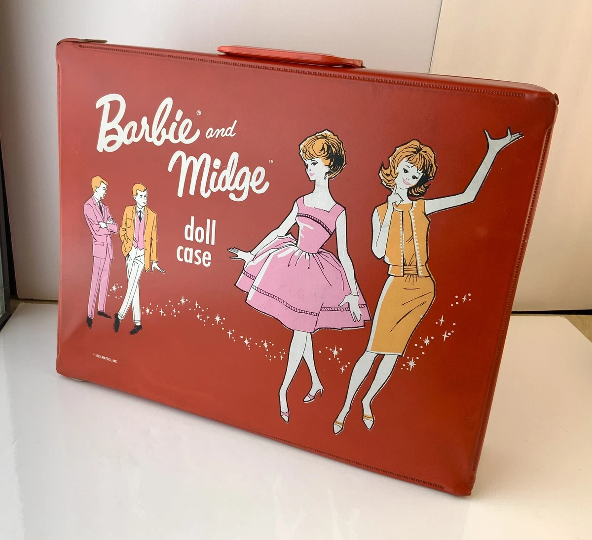 1963 barbie and midge doll case sale