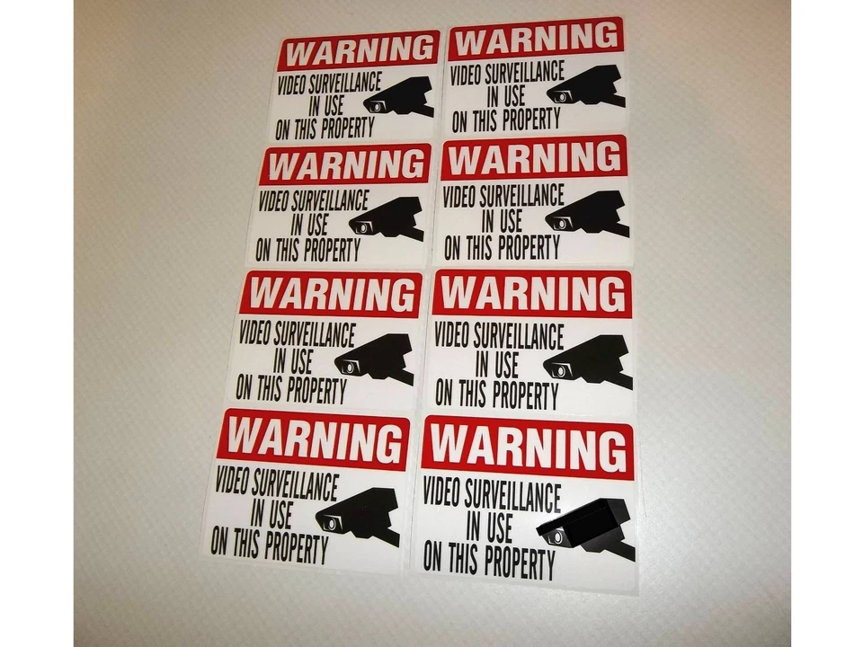 WMTL WATERPROOF SECURITY CAMERA WARNING STICKERS FOR HOME STORE BUSINESS WINDOWS LOT