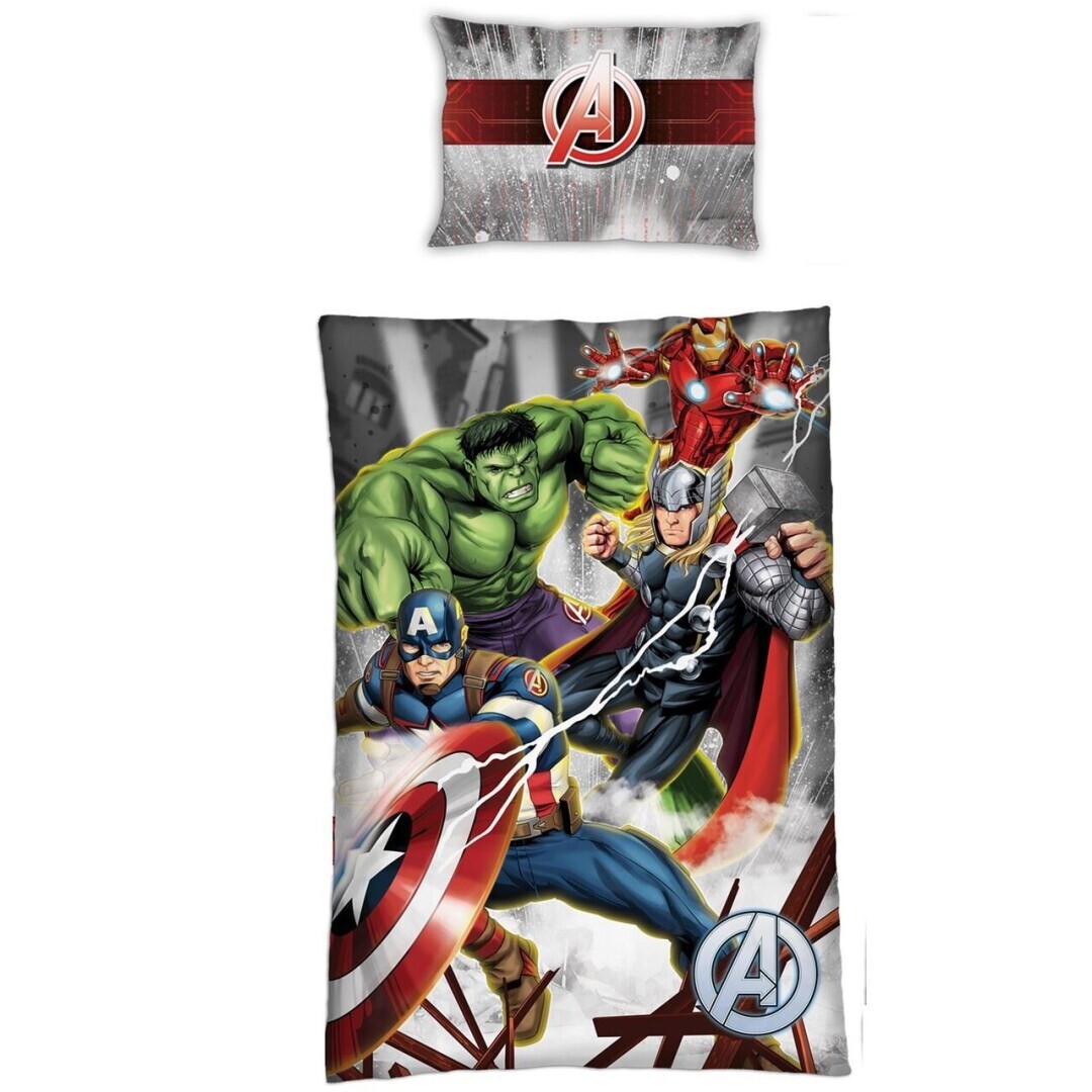 Marvel - Copripiumino (140x200 cm) + Federe (63x63): "Avengers"